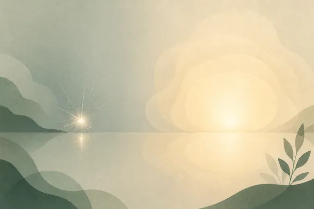 Abstract illustration contrasting a quick spark of nervousness with a softer lingering glow of anxiety