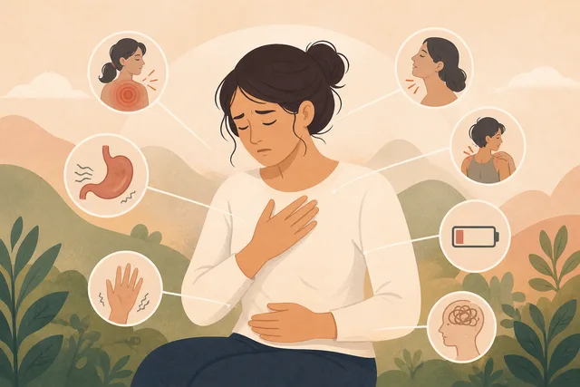 Illustration of how anxiety manifests as physical symptoms in the body