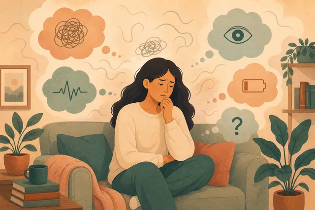 Illustration of free-floating anxiety with no obvious trigger or cause