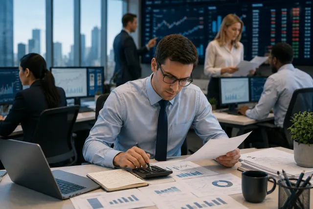 Illustration representing post-close market anxiety and finance professional stress